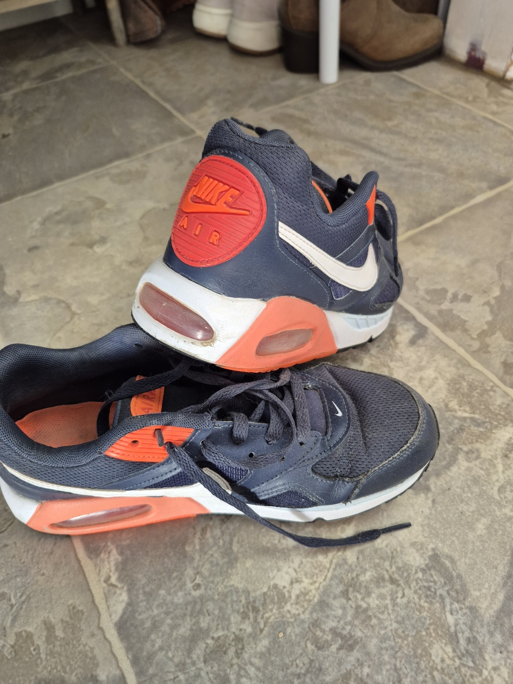 Nike Women's Navy and Orange Air Athletic Shoes